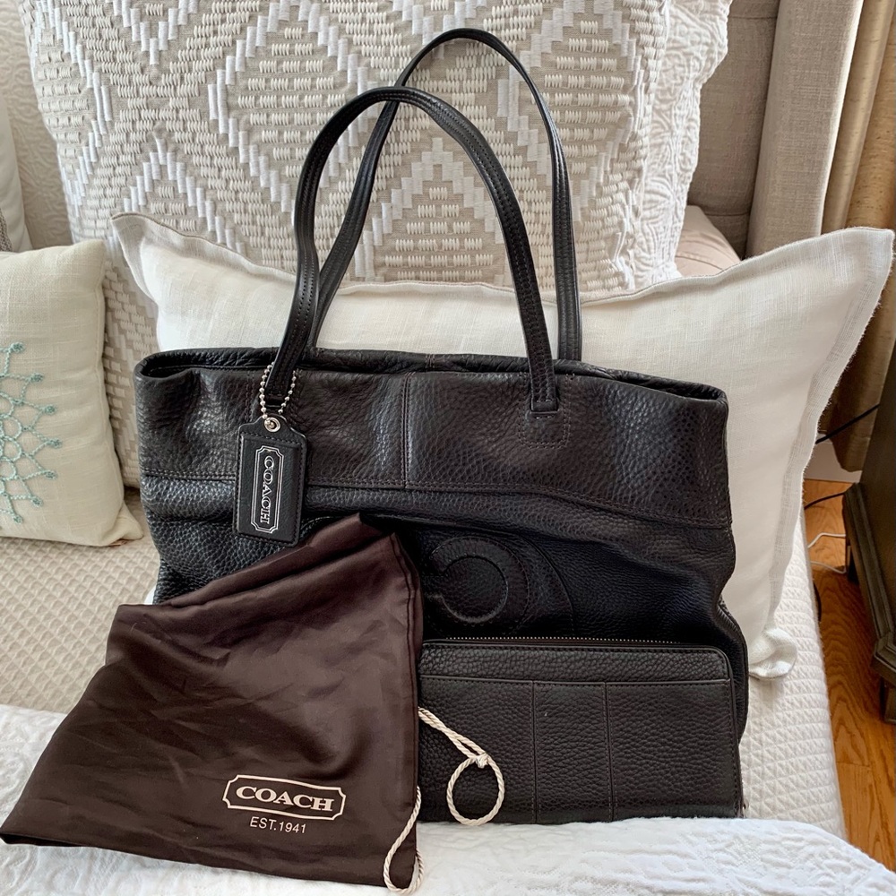 Coach purse/tote and wallet set